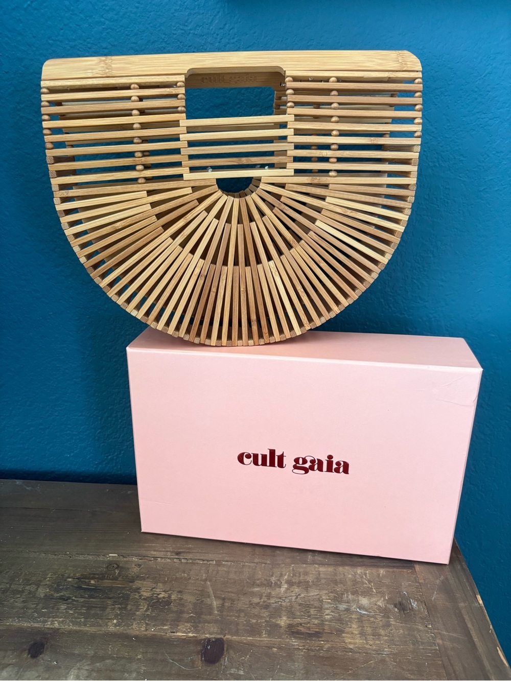 cult gaia Bamboo Ark Handbag in Natural Tan